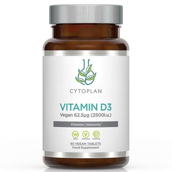 Cytoplan Vegan Vitamin D3 62.5ug 2500iu Wholefood Tablets 60 Tablets