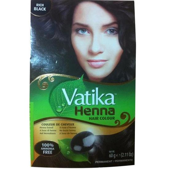 Dabur Vatika Rich Black Henna Hair Colour Powder NO AMMONIA 60g