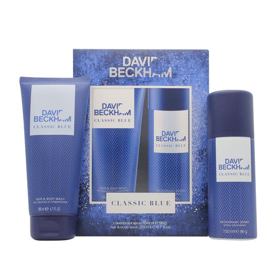David Beckham Classic Blue Gift Set 150ml Body Spray + 200ml Shower Gel