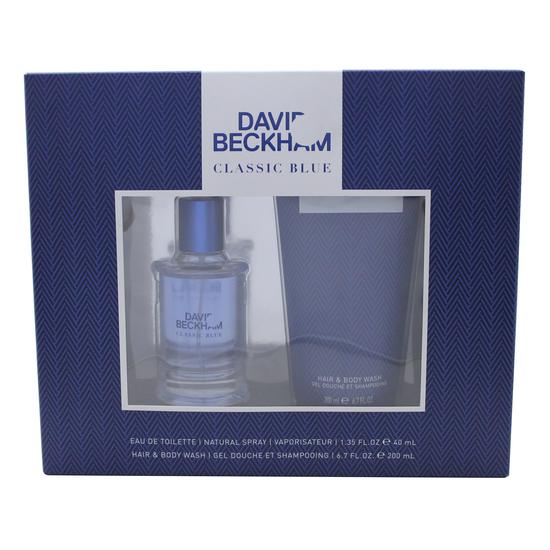 David Beckham Classic Blue Gift Set 50ml Eau De Toilette + 200ml Shower Gel