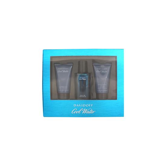 Davidoff Cool Water Gift Set 40ml Eau De Toilette + 50ml Shower Gel + 50ml Aftershave Balm