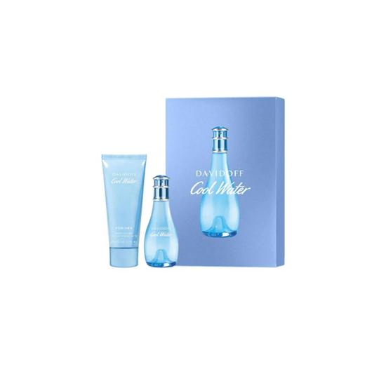 Davidoff Cool Water Woman Eau De Toilette Gift Set 30ml Eau De Toilette Spray & 75ml Body Lotion