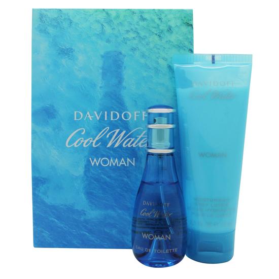 Davidoff Cool Water Woman Gift Set 30ml Eau De Toilette + 75ml Body Lotion
