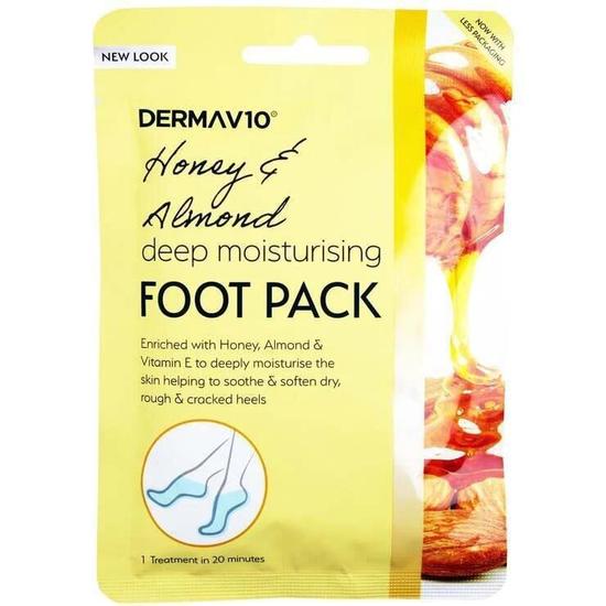 Derma V10 Honey & Almond Deep Moisturising Foot Pack 1 Treatment