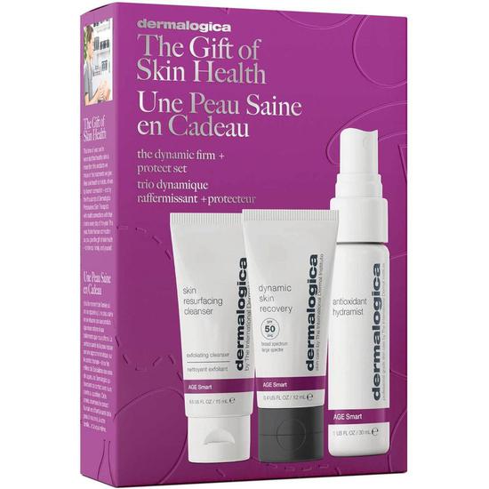 Dermalogica The Dynamic Firm + Protect Set Skin Resurfacing Cleanser (15ml) + Dynamic Skin Recovery Spf 50 (12ml) + Antioxidant Hydramist (30ml)