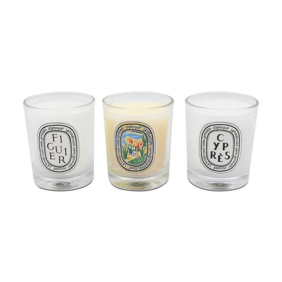 Diptyque Summer Candle Set Cypres & Figuier & Citronnelle Scents 3 x 70g