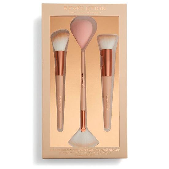 Revolution Sculpt & Glow Brush Set With Blending Sponge