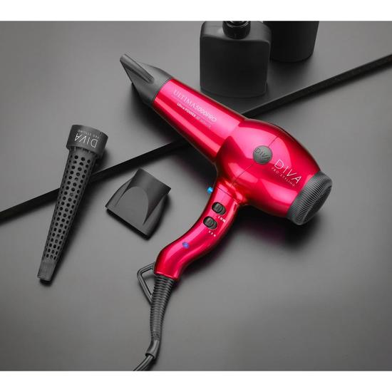 Diva Professional Styling Ultima 500 Red Hair Dryer With Wand