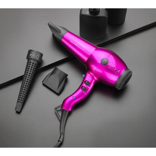 Diva Professional Styling Ultima 5000 Hot Pink Hair Dryer With Wand