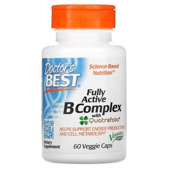 Doctor's Best Fully Active B-Complex With Quatrefolic Vegicaps 60 Vegicaps
