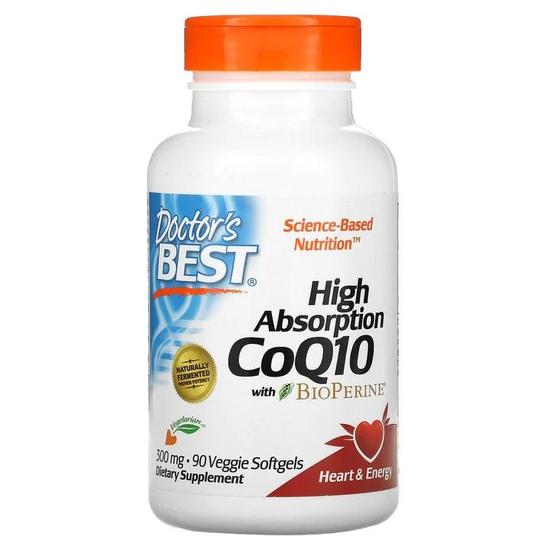 Doctor's Best High Absorption CoQ10 With BioPerine 300mg Veg Softgels 90 Softgels