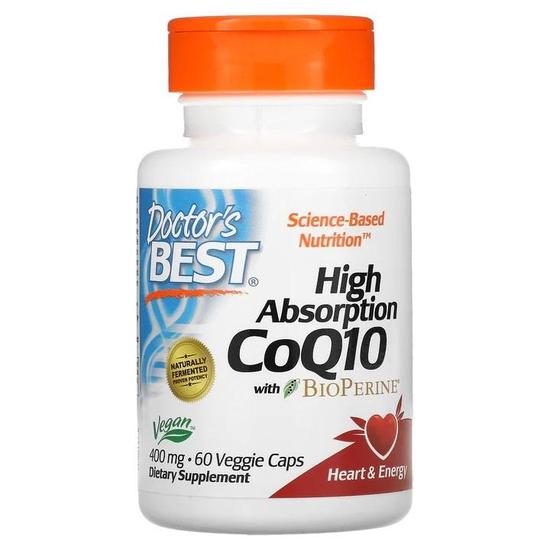 Doctor's Best High Absorption CoQ10 With BioPerine 400mg Vegicaps 60 Vegicaps