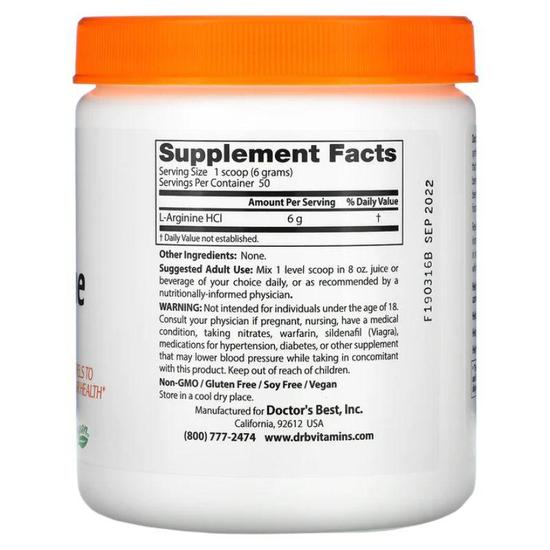 Doctor's Best Pure L-Arginine Powder 300g