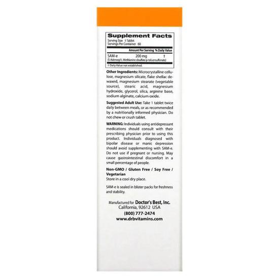 Doctor's Best SAM-e 200mg Tablets