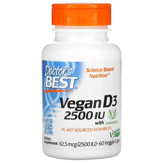 Doctor's Best Vegan D3 2500iu Vegicaps 60 Vegicaps