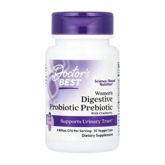 Doctor's Best Women's Digestive Probiotic Prebiotic With Cranberry Capsules 30 Capsules