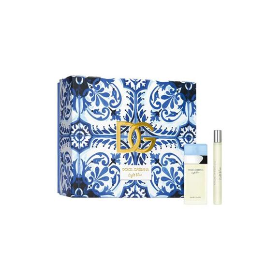 Dolce & Gabbana Light Blue Eau De Toilette Women's Perfume Gift Set Spray 25ml With 10ml Eau De Toilette