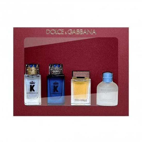 Dolce & Gabbana Men Miniatures Gift Set 5ml K Eau De Parfum + 5ml K Eau De Toilette + 5ml The One Eau De Parfum + 5ml Light Blue Eau De Toilette