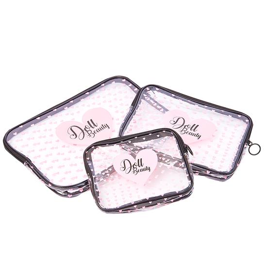 Doll Beauty Three Pack Cosmetic Bags