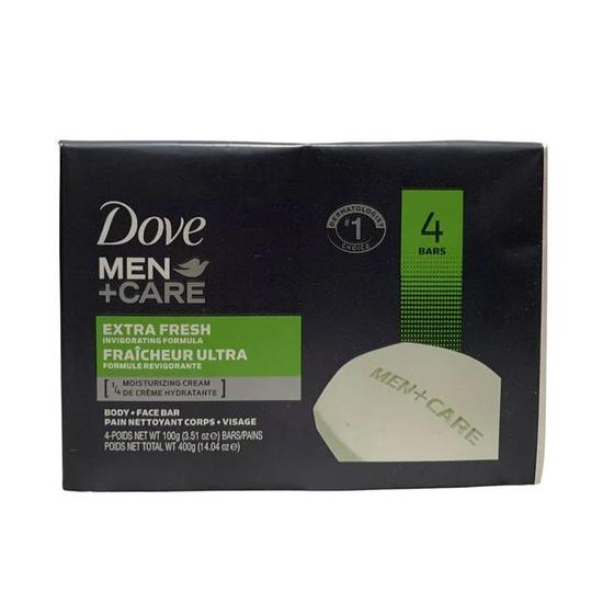 Dove Men Care Extra Fresh Soap Bar Invigorating Clean 4x100 g