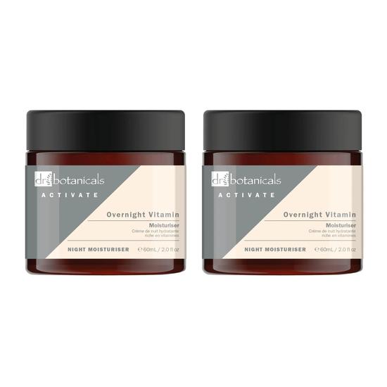 Dr Botanicals Activate Overnight Vitamin Moisturiser Twin Value Savings Pack