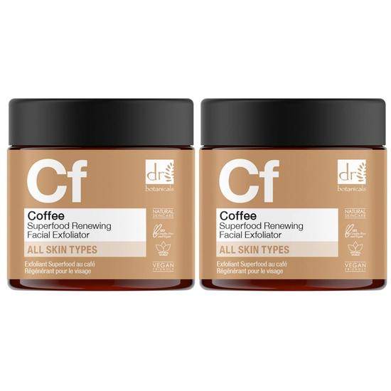 Dr Botanicals Advanced Coffee Superfood Renewing Facial Exfoliator Duo Pack