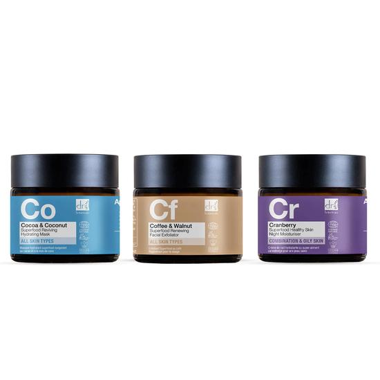 Dr Botanicals Anti-Ageing Coffee Exfoliator + Night Cream + Coconut Hydrating Mask 60ml