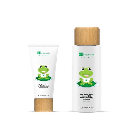 Dr Botanicals Baby Sweet Almond Oil Diaper Cream & Body Milk Kit