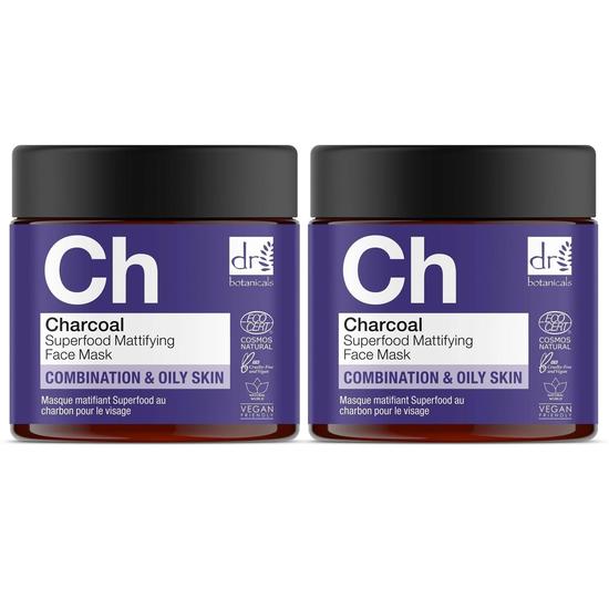 Dr Botanicals Charcoal Superfood Mattifying Face Mask Duo Pack