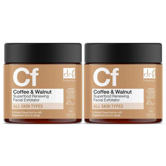 Dr Botanicals Coffee Renewing Facial Exfoliator Duo Pack