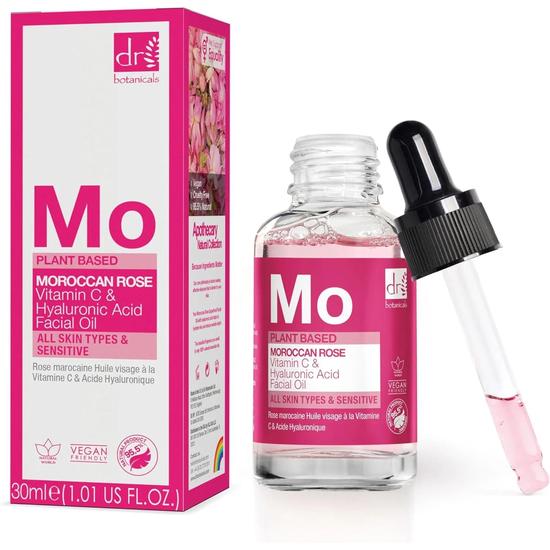 Dr Botanicals Mo Moroccan Rose Vitamin C & Hyaluronic Acid Facial Oil 15ml