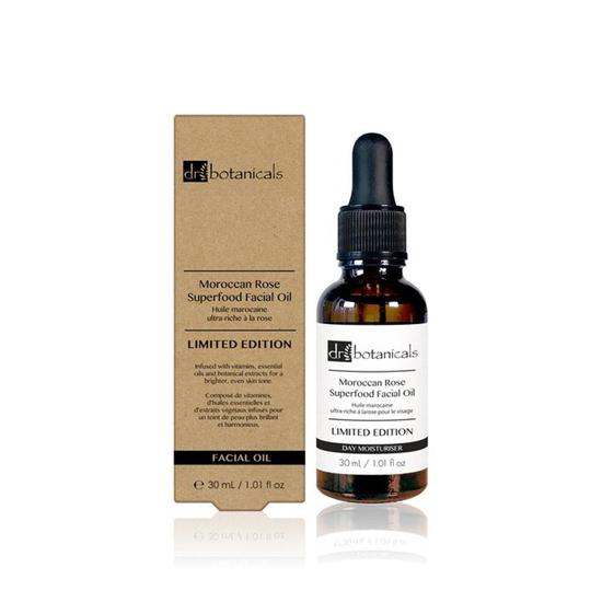 Dr Botanicals Moroccan Rose Superfood Facial Oil Amber Bottle 30ml