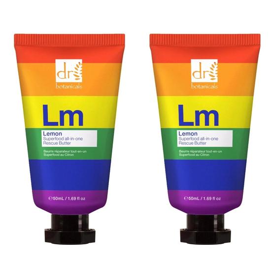 Dr Botanicals Pride Edition Lemon Superfood All-In-One Rescue Butter Duo Pack