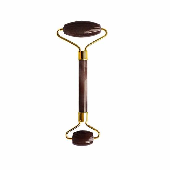 Dr Botanicals Tiger Eye Harmony & Balancing Facial Roller Gold Metal Handle