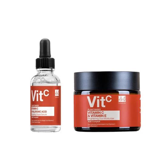 Dr Botanicals Vitamin C & Hyaluronic Acid Anti-ageing Facial Serum 30ml + Vitamin C & Vitamin E Brightening Anti-ageing Duo Moisturiser 60ml