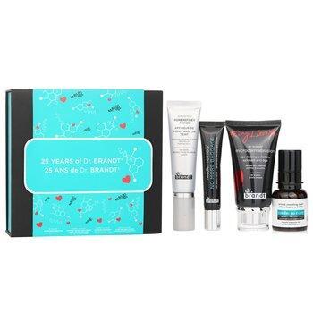 Dr Brandt 25 Years Of Dr. Brandt Kit: Microdermabrasion 60g+ Wrinkle Smoothing Cream 15g+ Pore Refiner Primer 30ml+ No More Baggage 15g 4pcs