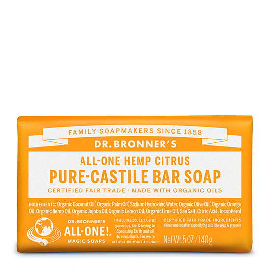 Dr Bronner's All-One Hemp Citrus Pure-Castile Orange Bar Soap