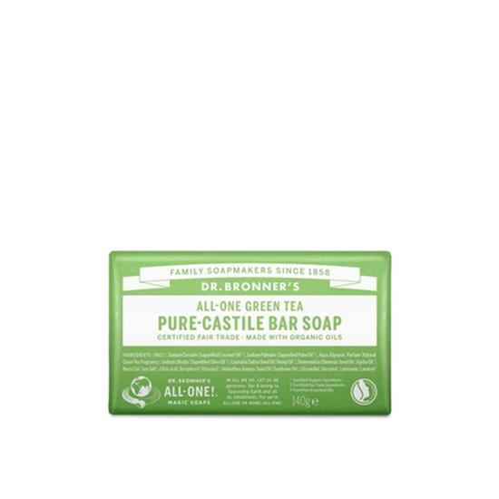 Dr Bronner's All-One Pure-Castile Bar Soap Green Tea 140g