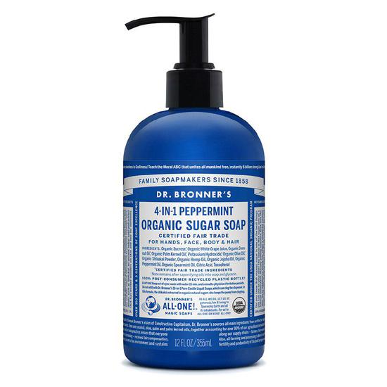 Dr Bronner's Organic Shikakai Spearmint Peppermint Hand & Body Soap 355ml