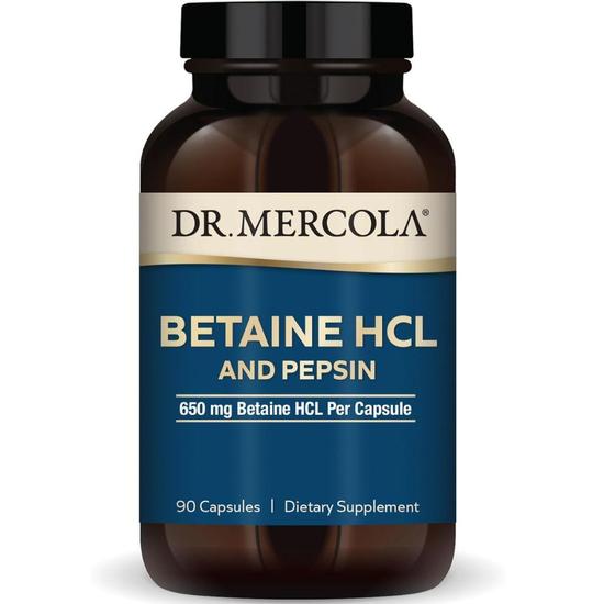 Dr. Mercola Betaine HCL & Pepsin Capsules 90 Capsules