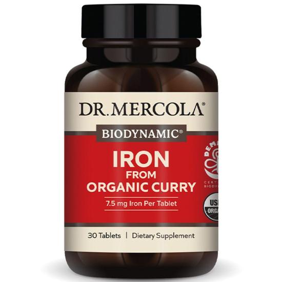 Dr. Mercola Biodynamic Iron From Organic Curry Capsules 30 Capsules