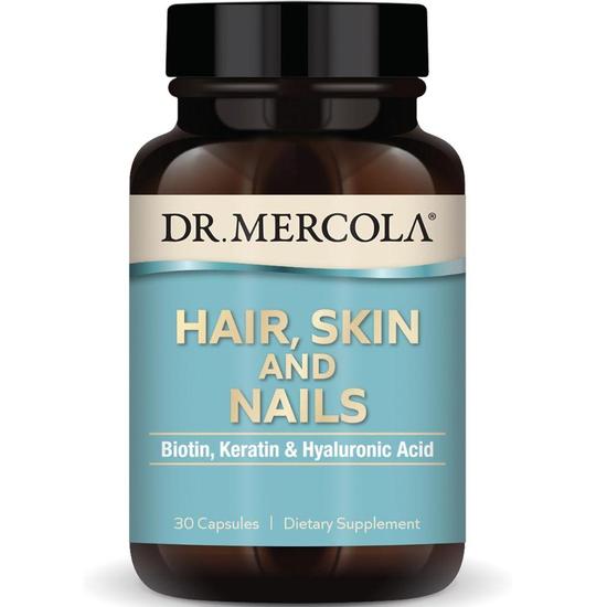 Dr. Mercola Hair, Skin & Nails Biotin, Keratin & Hyaluronic Acid Capsules