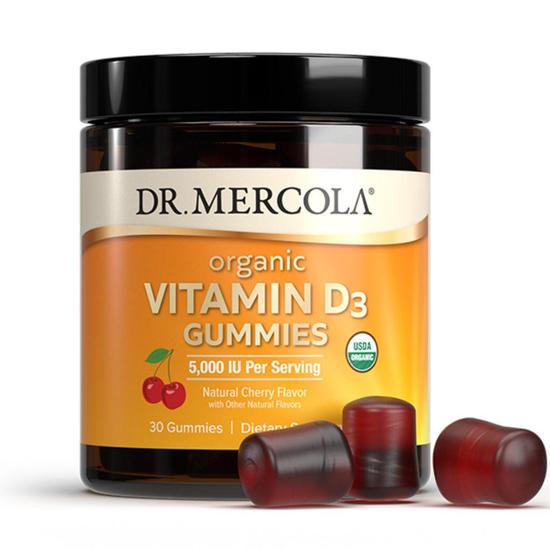 Dr. Mercola Organic Vitamin D3 Cherry Gummies 30 Gummies