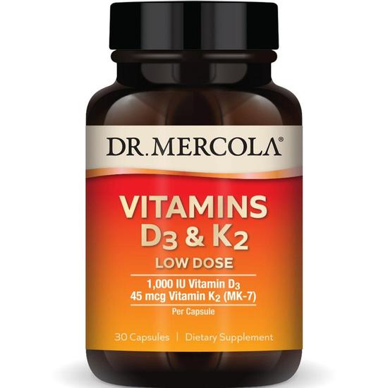 Dr. Mercola Vitamins D3 & K2 Low Dose Capsules 30 Capsules