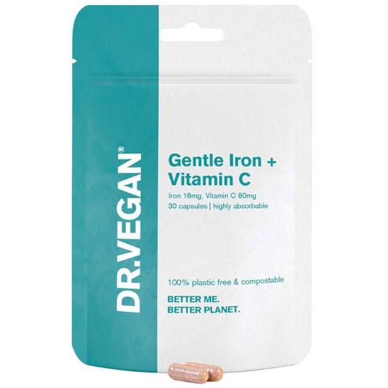 Dr Vegan Gentle Iron 18mg & Vitamin C 80mg Capsules