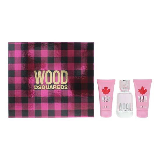 Dsquared2 Wood Eau De Toilette 50ml, Body Lotion 50ml + Shower Gel 50ml Gift Set