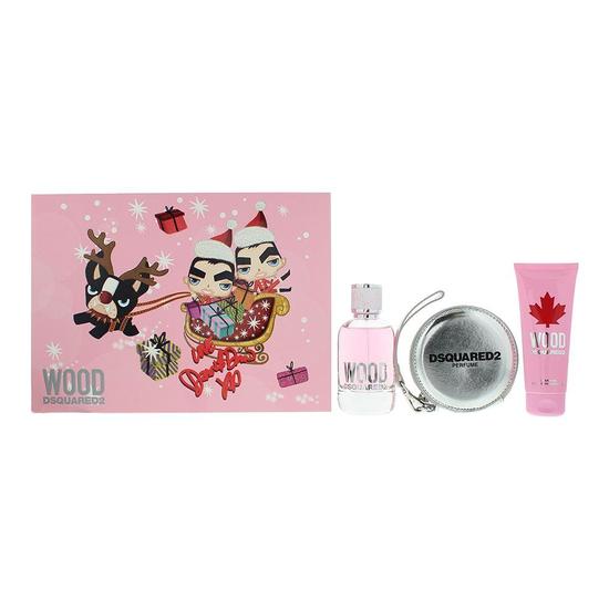 Dsquared2 Wood Eau De Toilette Gift Set 3 Piece