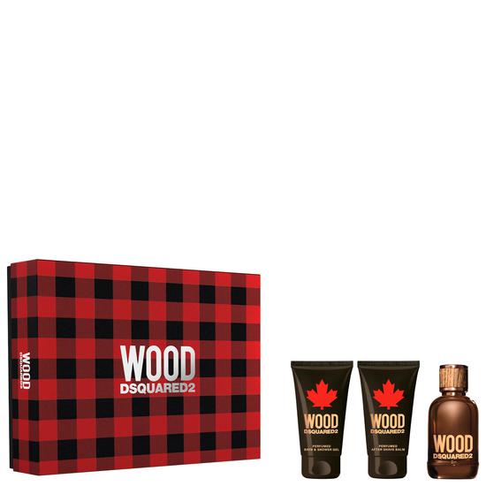 Dsquared2 Wood Pour Homme Eau De Toilette Spray Gift Set With Wallet 50ml