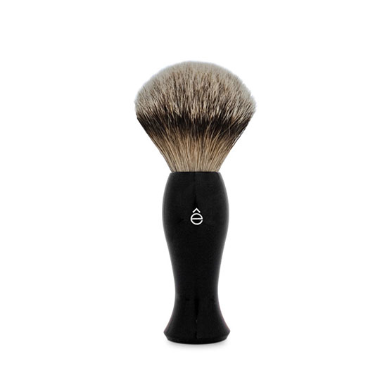 eShave Silvertip Badger Hair Long Handle Shaving Brush Black Full-Size