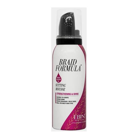 Ebin New York Braid Formula Strengthening & Shine Setting Mousse Sweet Almond Oil